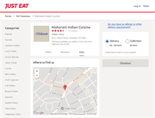 Tablet Screenshot of maharaniindiancuisine.co.uk